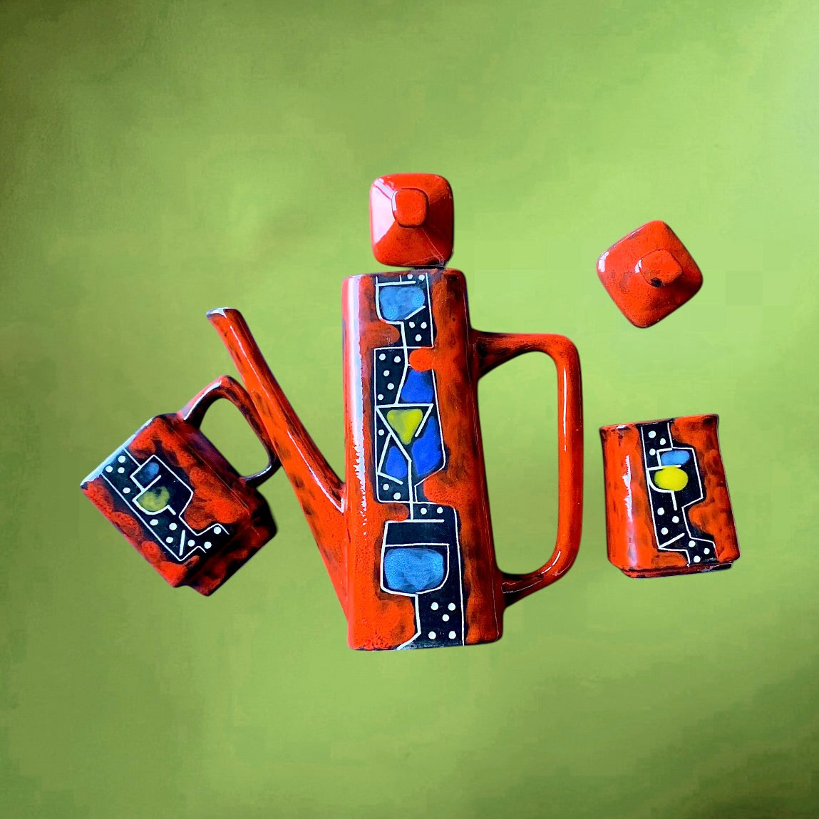 Cafetière individuelle CEMAS Italie céramique années 60 service café vintage