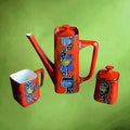 Cafetière individuelle CEMAS Italie céramique vernissée avec tasse et sucrier
