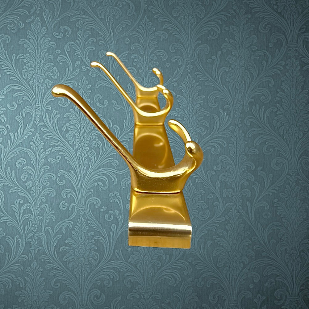 Portemanteau mural vintage aluminium anodisé doré 3 patères années 70