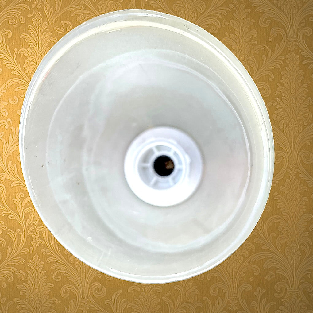 Lampe col de cygne vintage Massive métal argenté et doré verre dépoli années 70