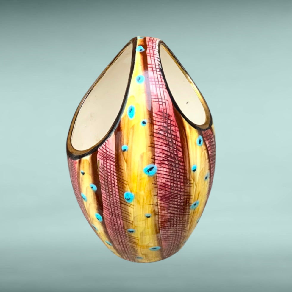 Ancien vase Hubert Bequet modèle 525 faïence émaillée belge années 50
