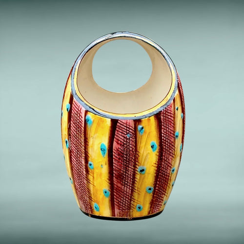 Ancien vase Hubert Bequet modèle 525 faïence émaillée belge années 50