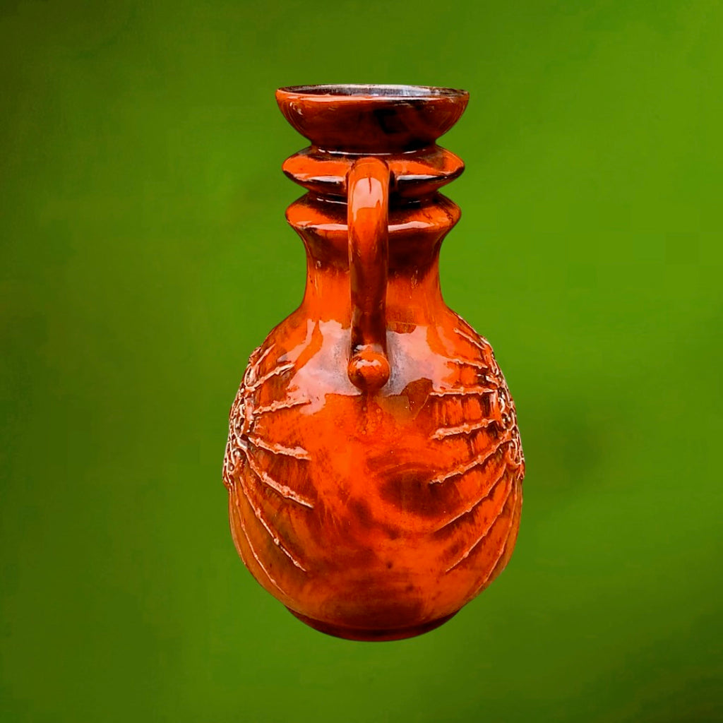 Vase Céramique Orange West Germany 240/25 Années 60