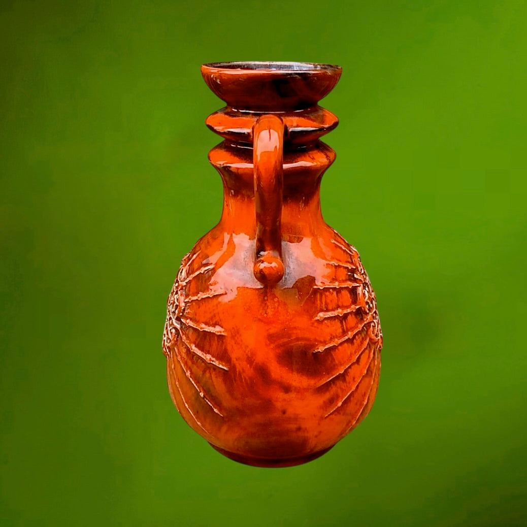Vase Céramique Orange West Germany 240/25 Années 60