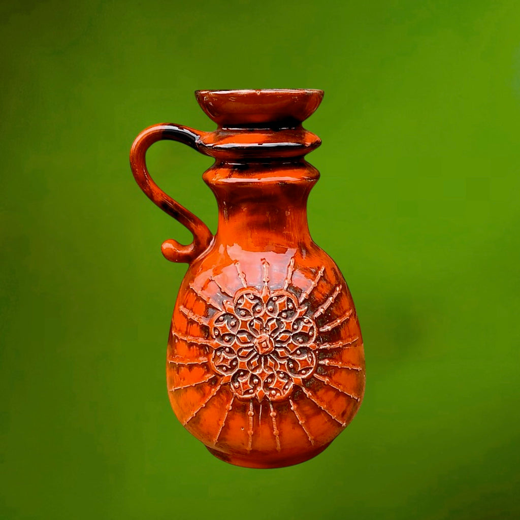 Vase céramique orange West Germany années 60
