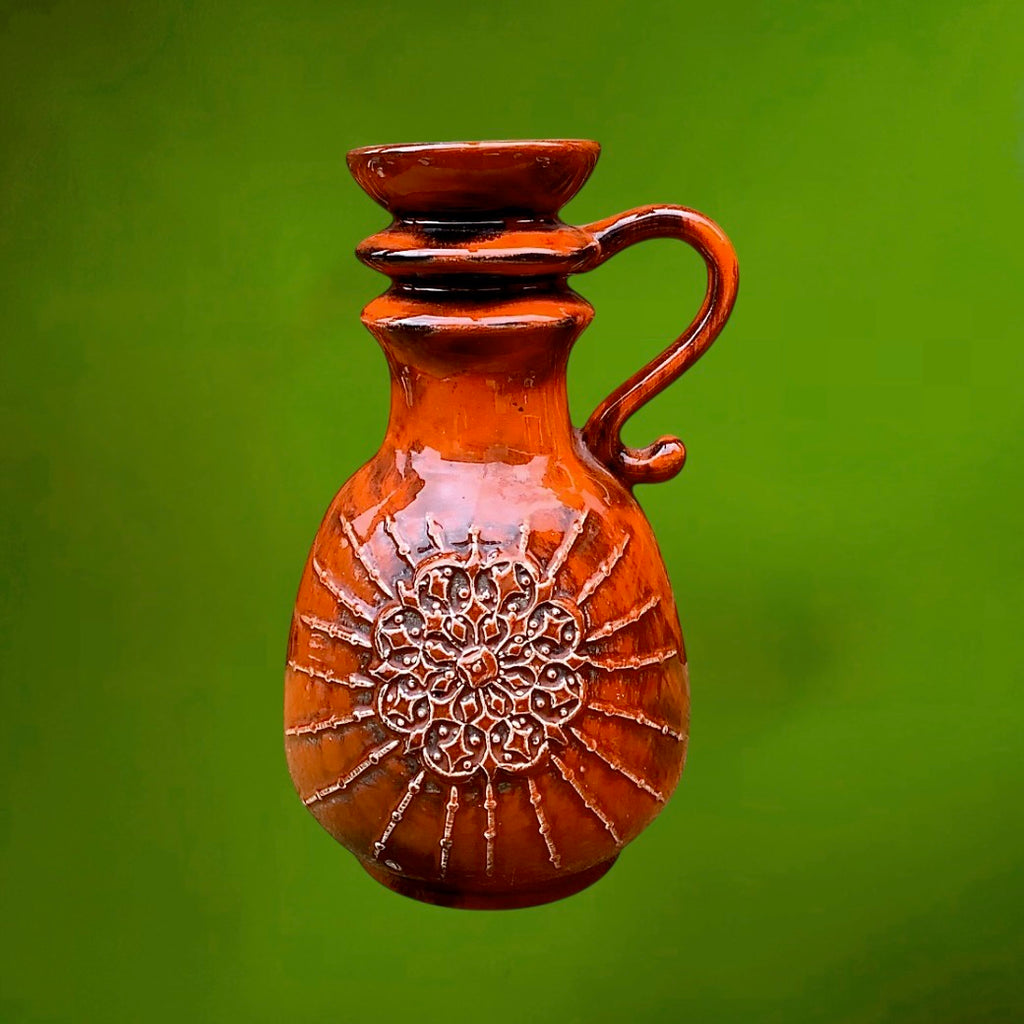 Vase Céramique Orange West Germany 240/25 Années 60