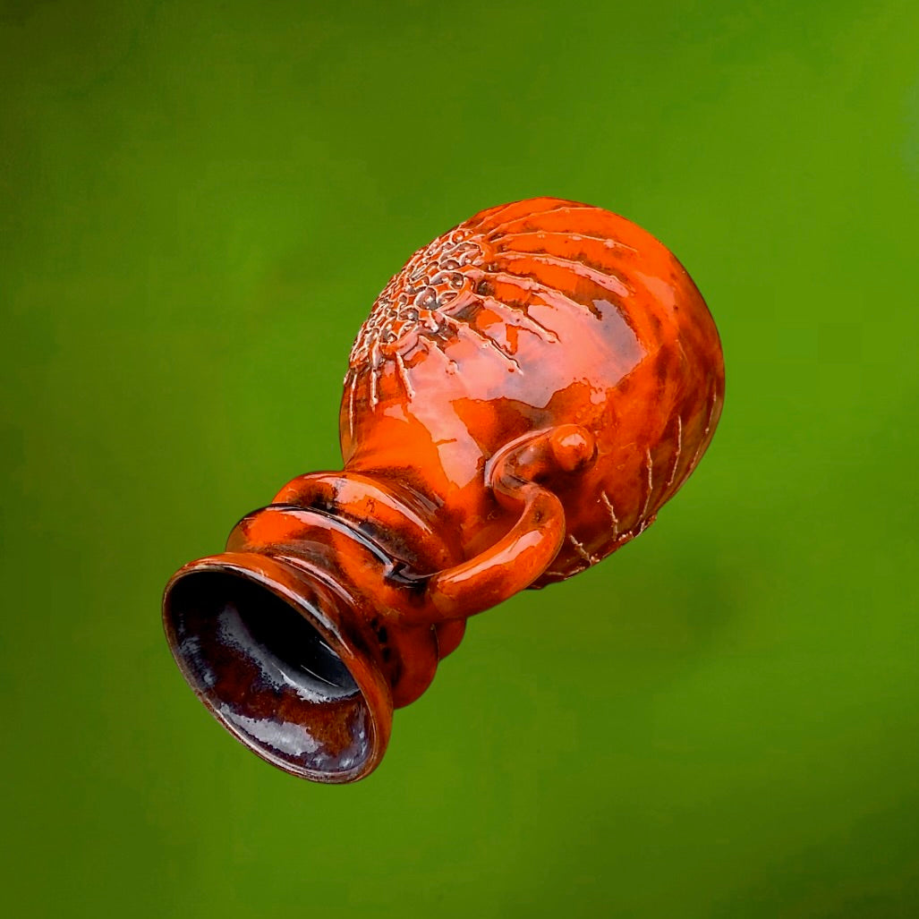 Vase Céramique Orange West Germany 240/25 Années 60