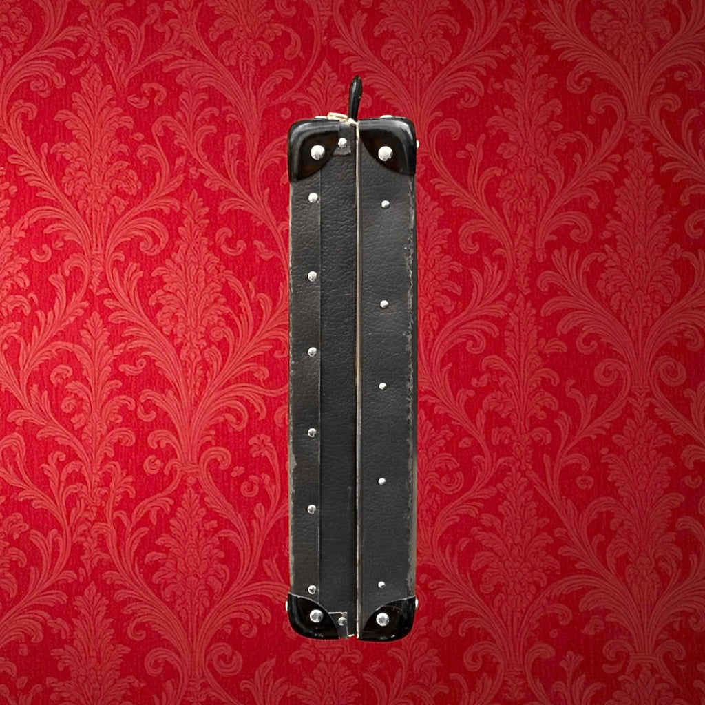 Valise Vintage Plate Anthracite Intérieur Pied-de-Poule Années 50
