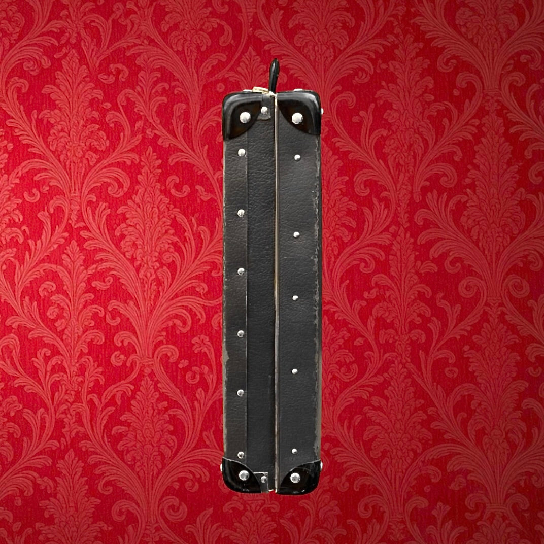 Valise Vintage Plate Anthracite Intérieur Pied-de-Poule Années 50