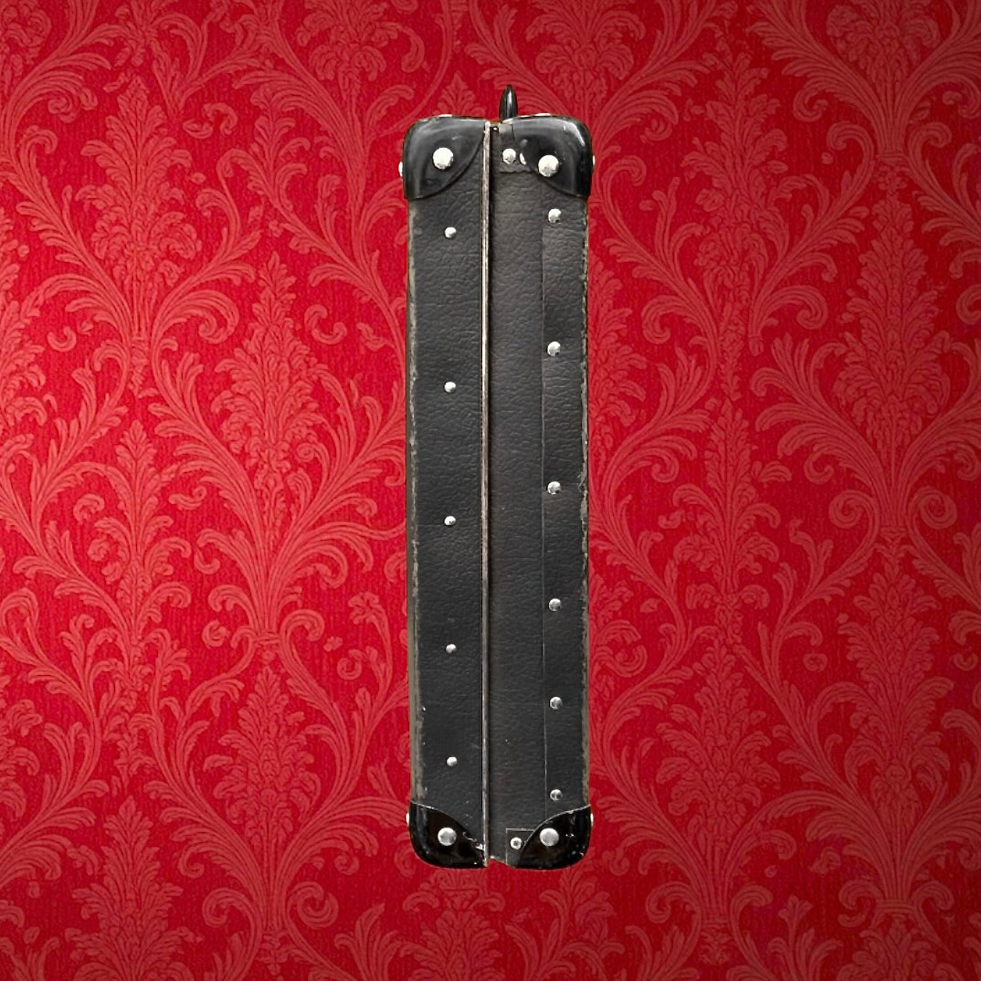 Valise Vintage Plate Anthracite Intérieur Pied-de-Poule Années 50