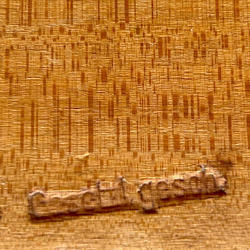 Boîte a pain ancienne en bois et céramique – Motif floral – Allemagne - Années 50