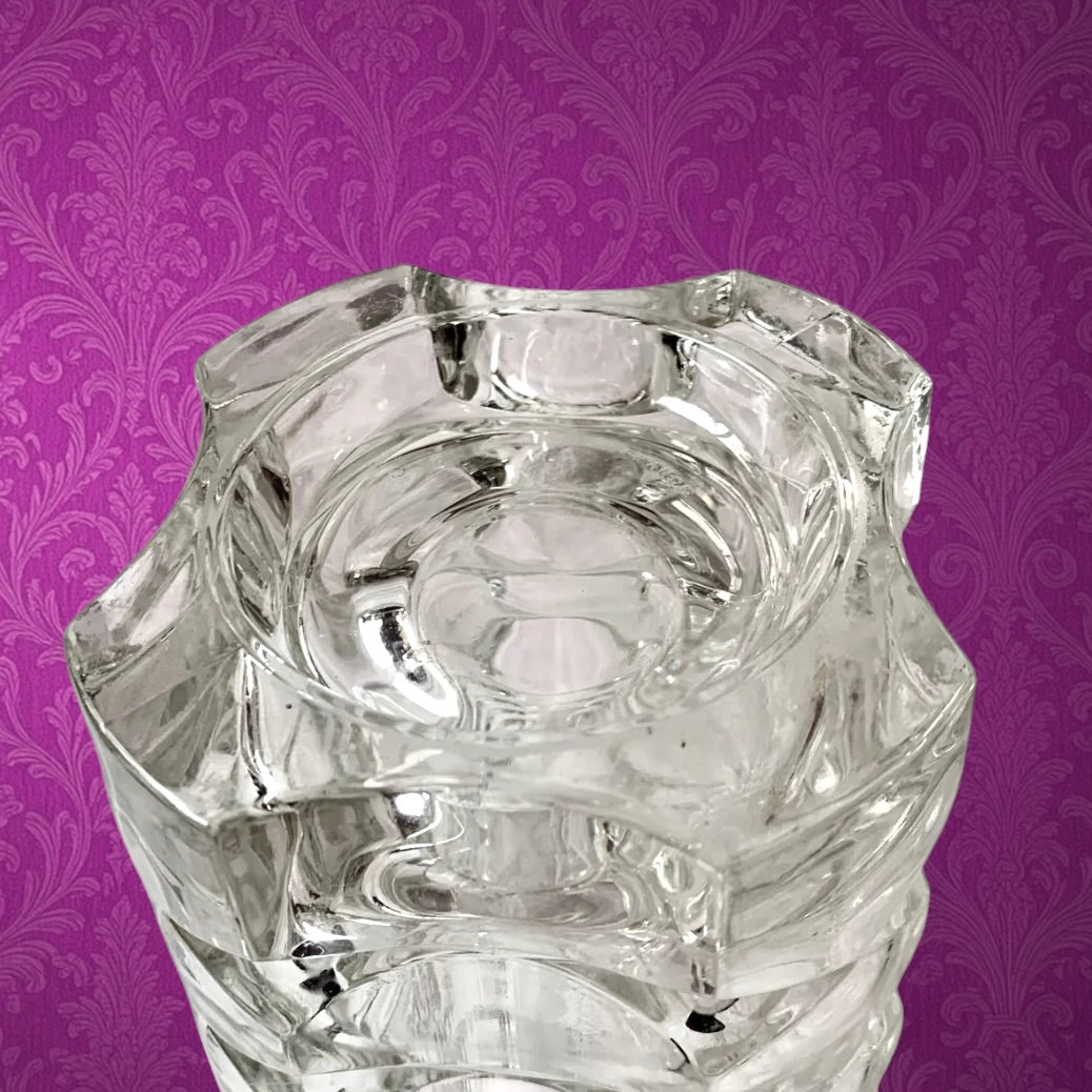 Vase Windsor Luminarc JG Durand Verre Pressé Années 70 Grand Modèle