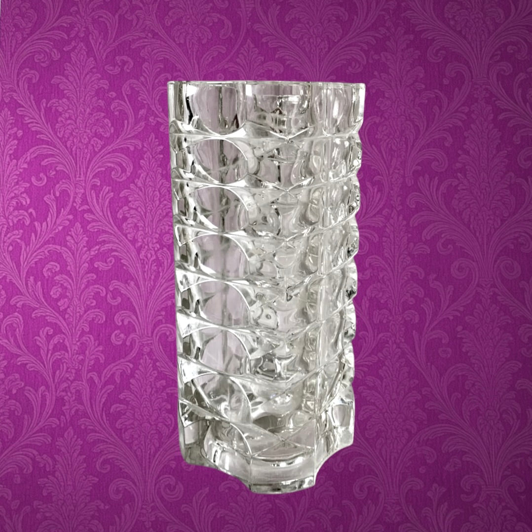 Vase Windsor Luminarc JG Durand Verre Pressé Années 70 Grand Modèle