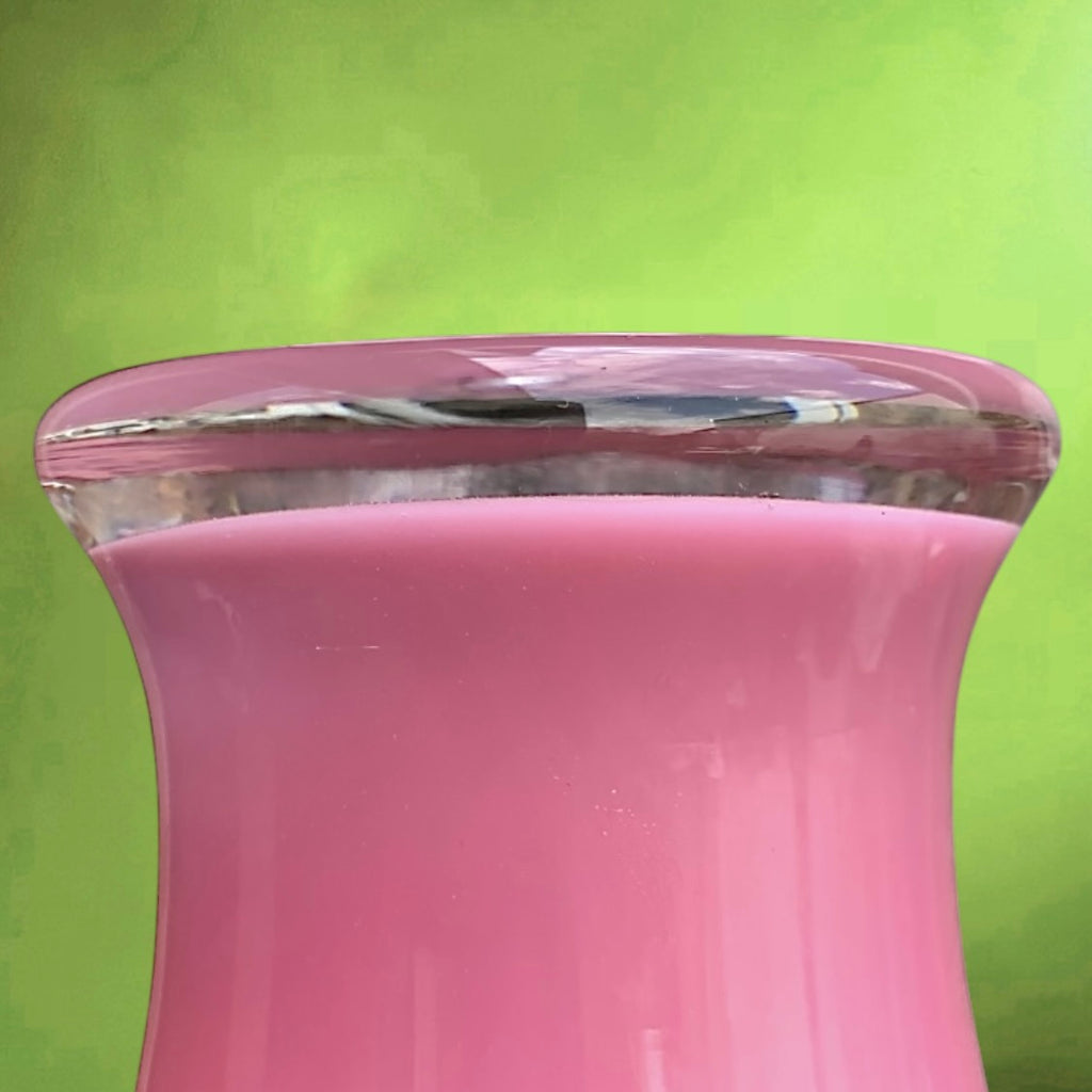 Vase Opaline Rose  Made In Italy Années 60