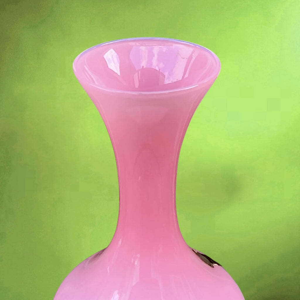 Vase Opaline Rose  Made In Italy Années 60