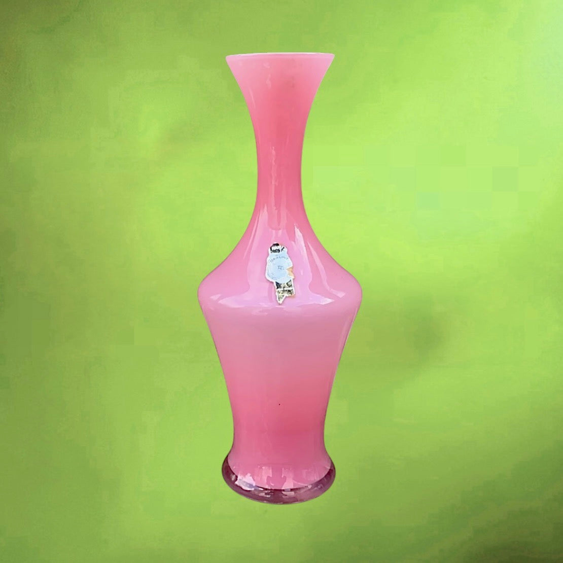Vase Opaline Rose Made In Italy Années 60