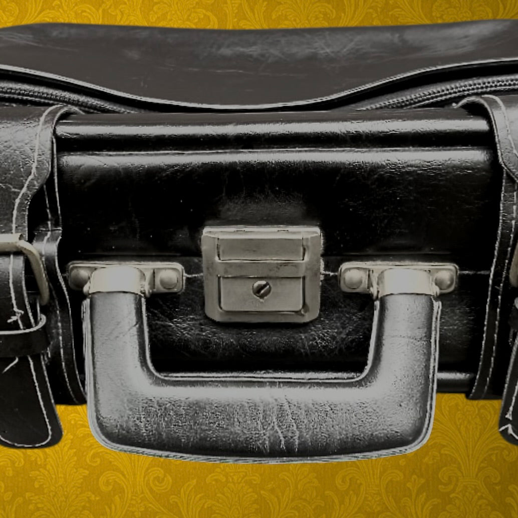 Petite Valise Rétro Skaï Noir Fermoir Métal Années 60