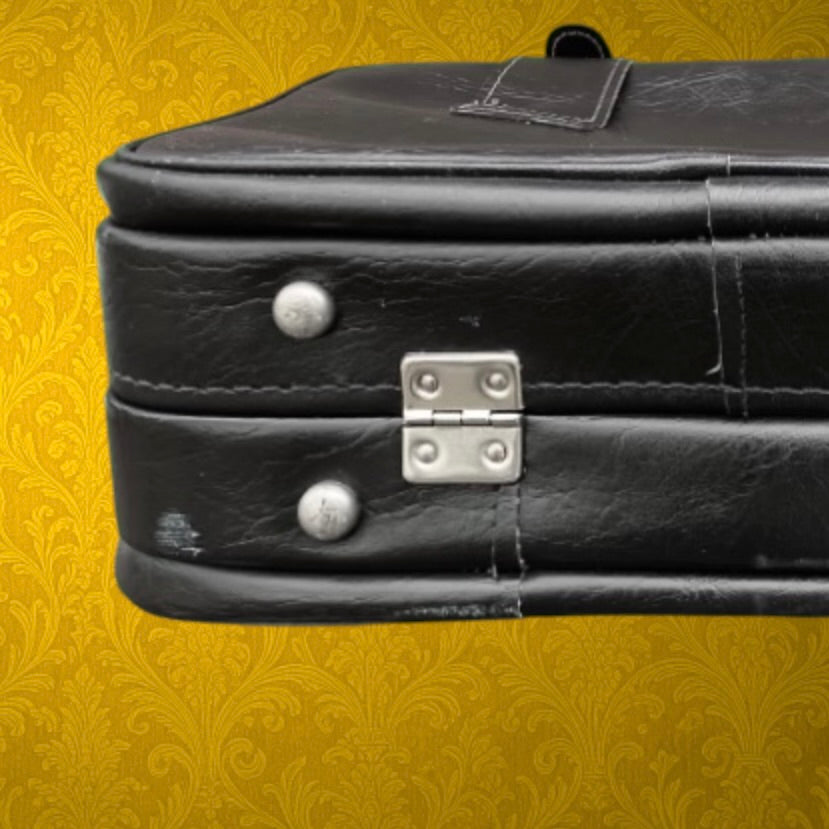 Petite Valise Rétro Skaï Noir Fermoir Métal Années 60