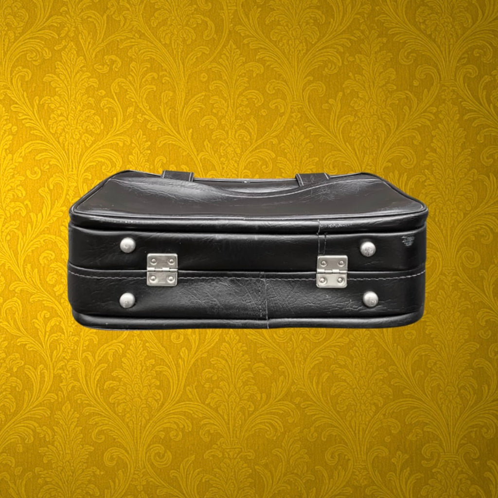Petite Valise Rétro Skaï Noir Fermoir Métal Années 60