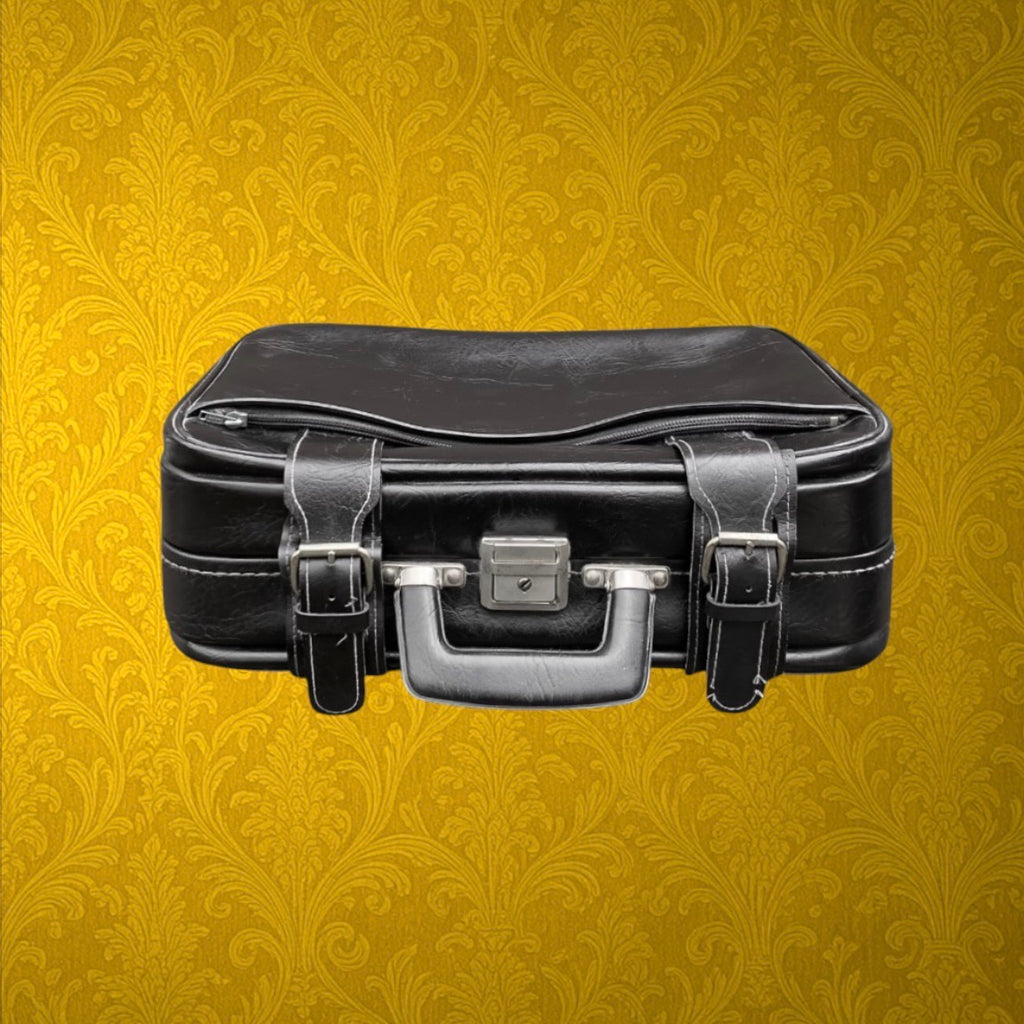 Petite Valise Rétro Skaï Noir Fermoir Métal