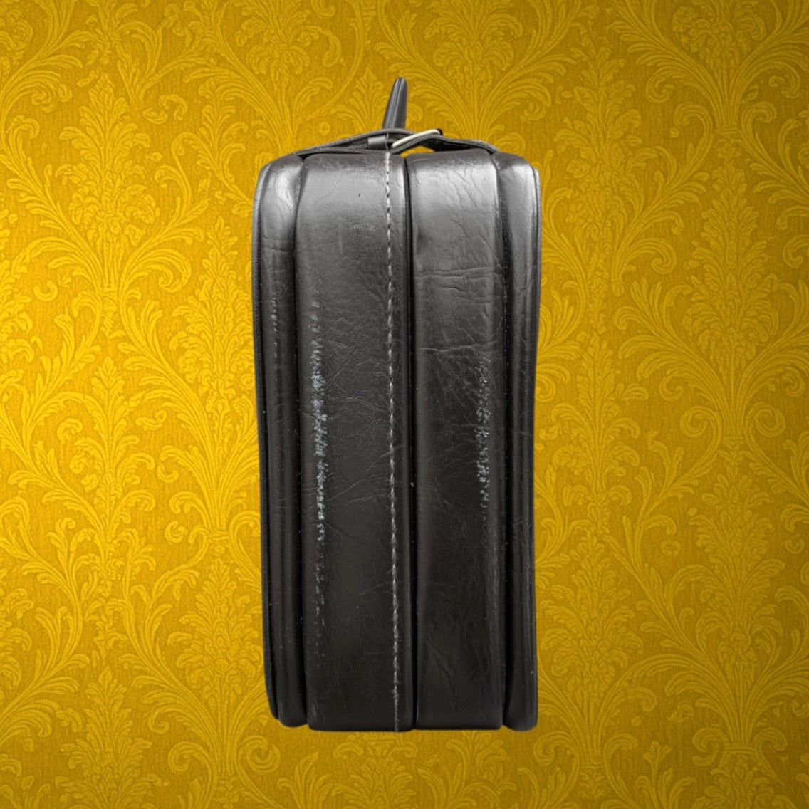 Petite Valise Rétro Skaï Noir Fermoir Métal Années 60