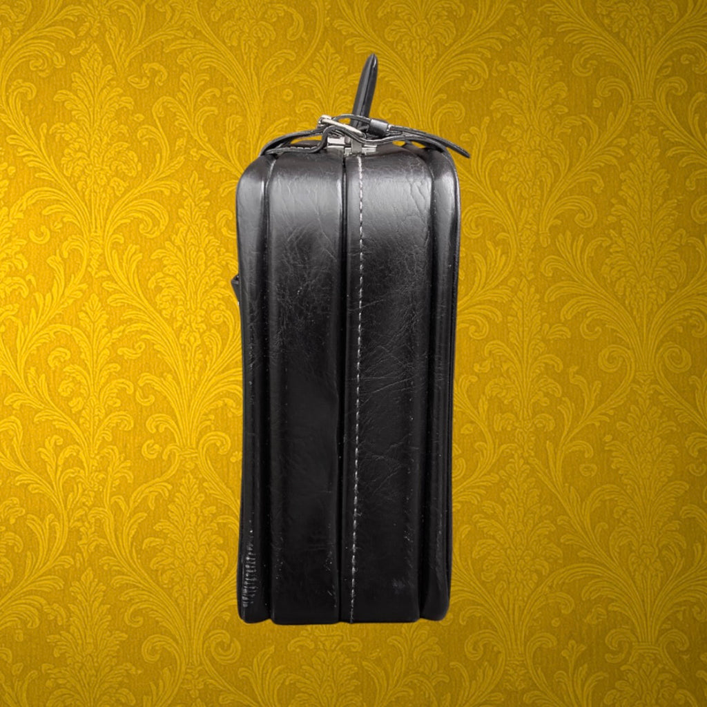 Petite Valise Rétro Skaï Noir Fermoir Métal Années 60