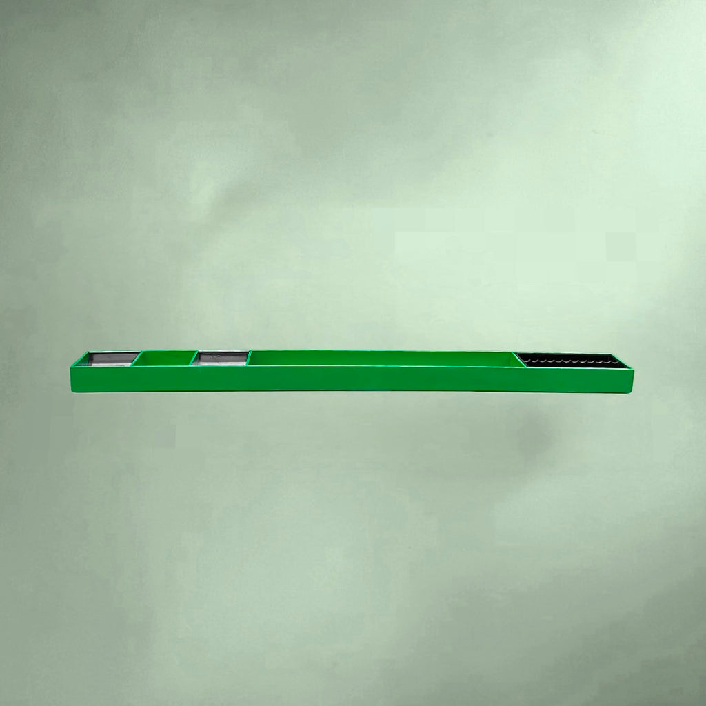 Organisateur de bureau Kartell par Pio Manzù – plastique vert et noir – design italien années 70