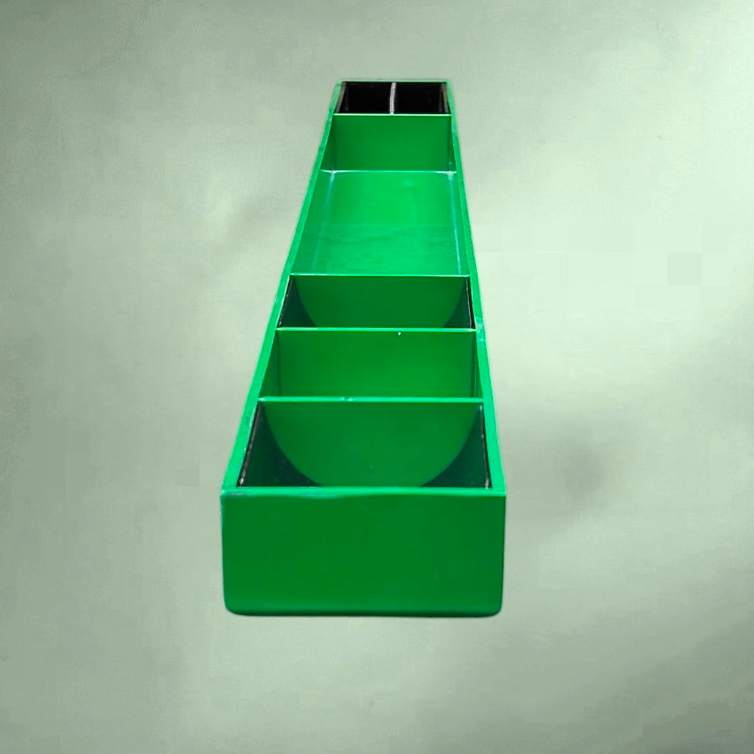 Organisateur de bureau Kartell par Pio Manzù – plastique vert et noir – design italien années 70