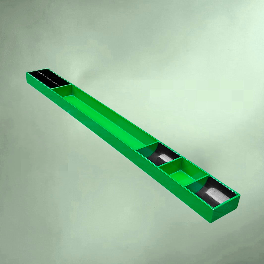Organisateur de bureau Kartell par Pio Manzù – plastique vert et noir – design italien années 70