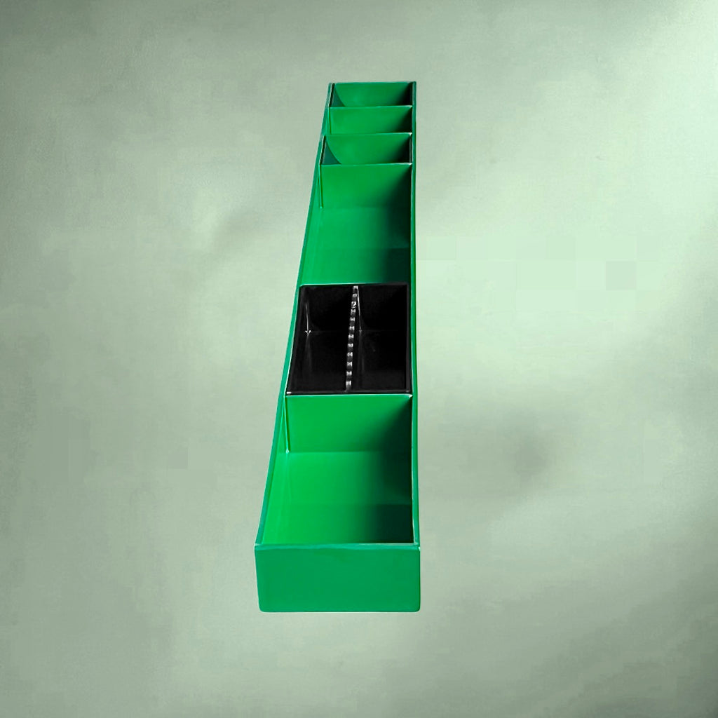 Organisateur de bureau Kartell par Pio Manzù – plastique vert et noir – design italien années 70
