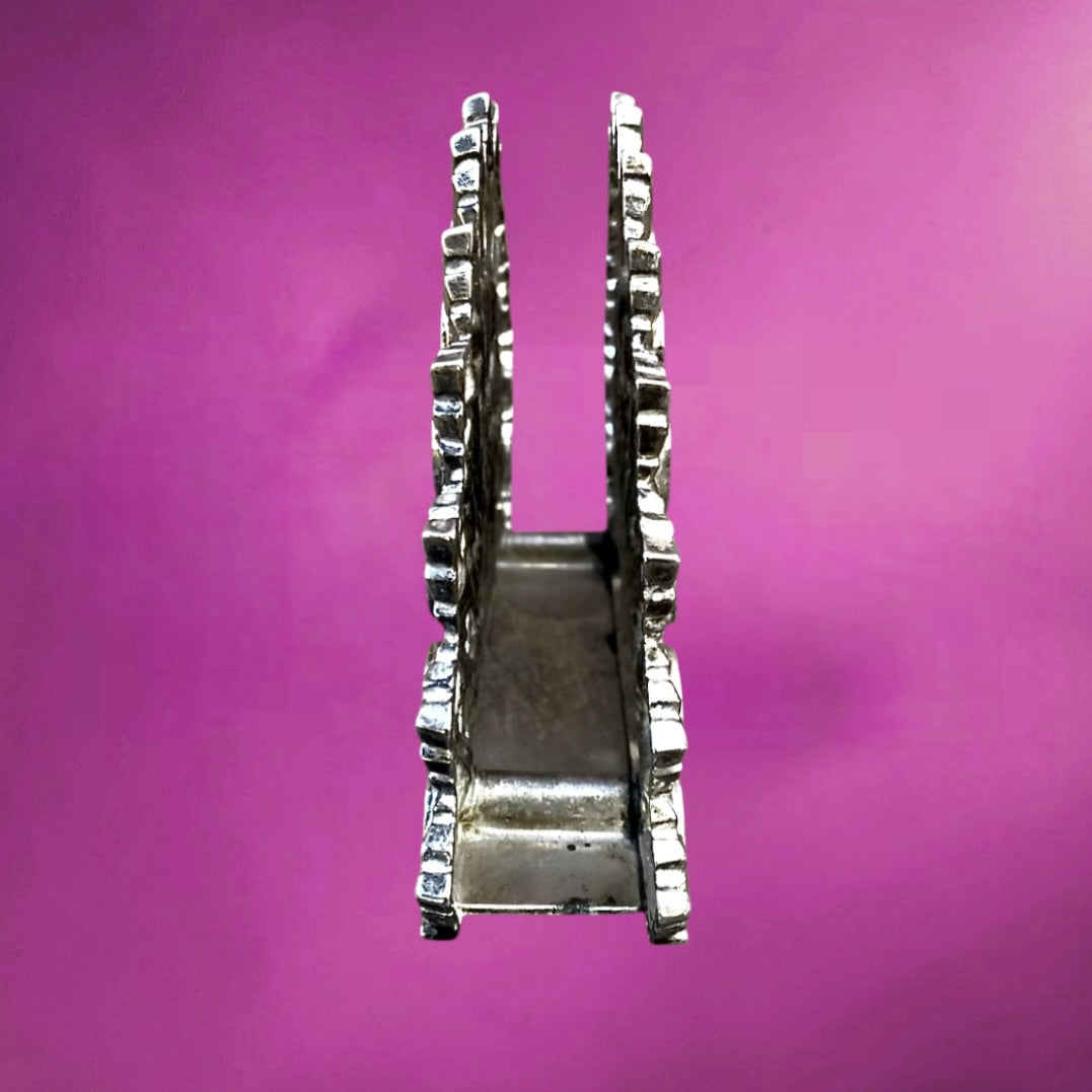 Porte-serviettes ancien paon en métal argenté – Silver Plated Italy - Années 70
