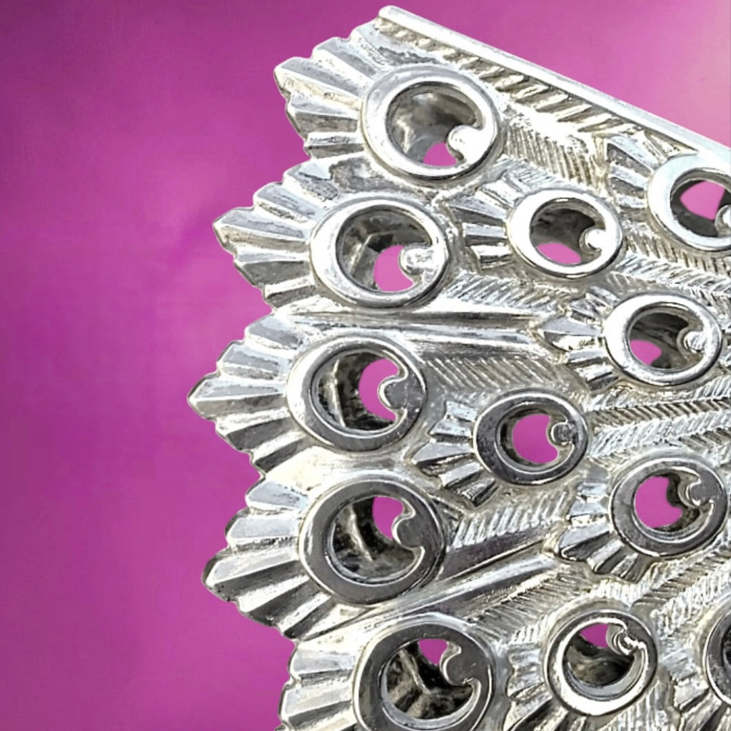 Porte-serviettes ancien paon en métal argenté – Silver Plated Italy - Années 70