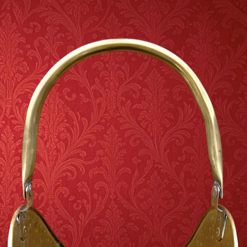 Porte-Parapluie Ancien Laiton Martelé Dinanderie Motif Floral Années 50