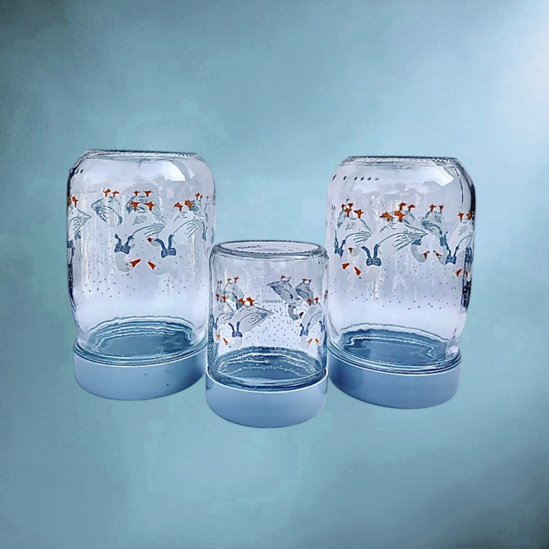 Lot 3 Bocaux Le Parfait Oies Verre France Années 80