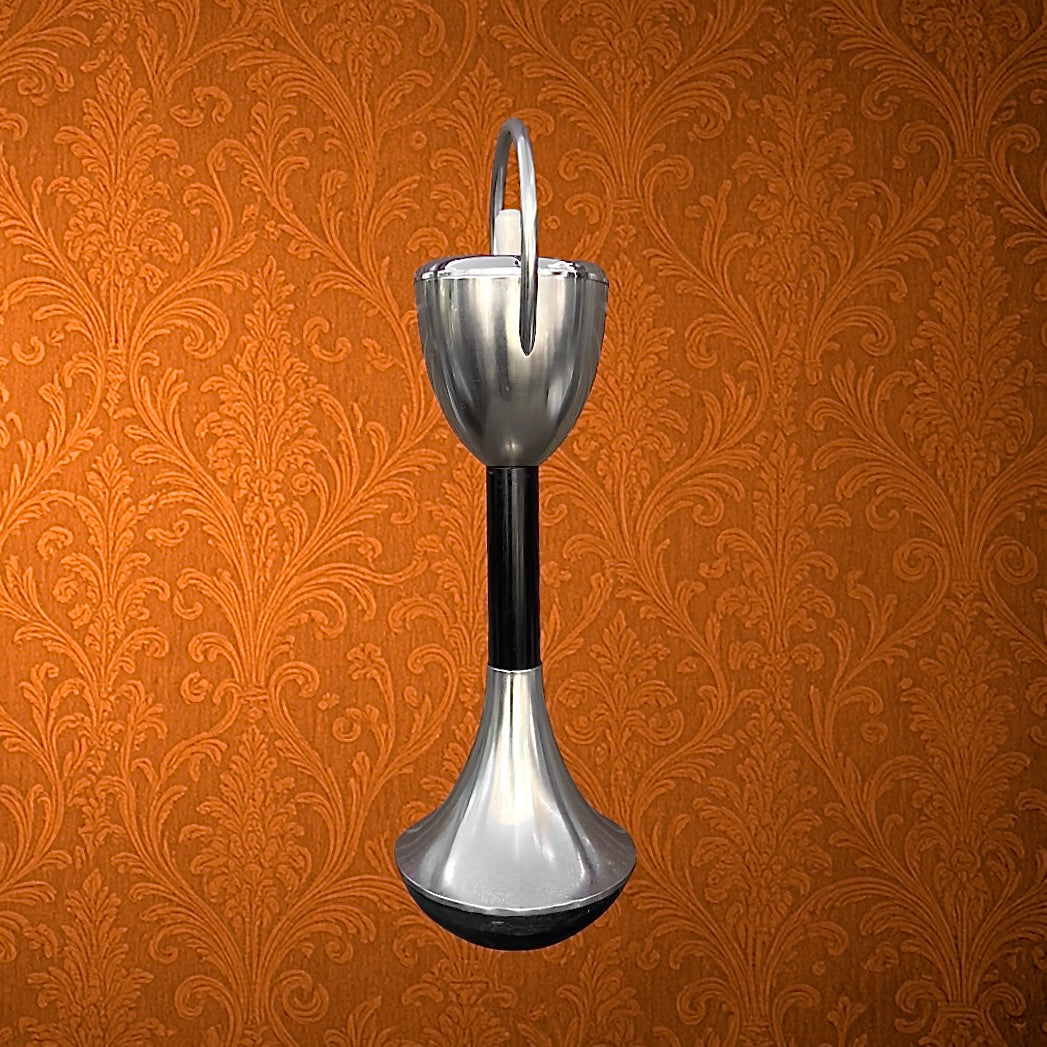 Cendrier sur pied Mettawa aluminium poli et métal chromé années 1970 design hollandais