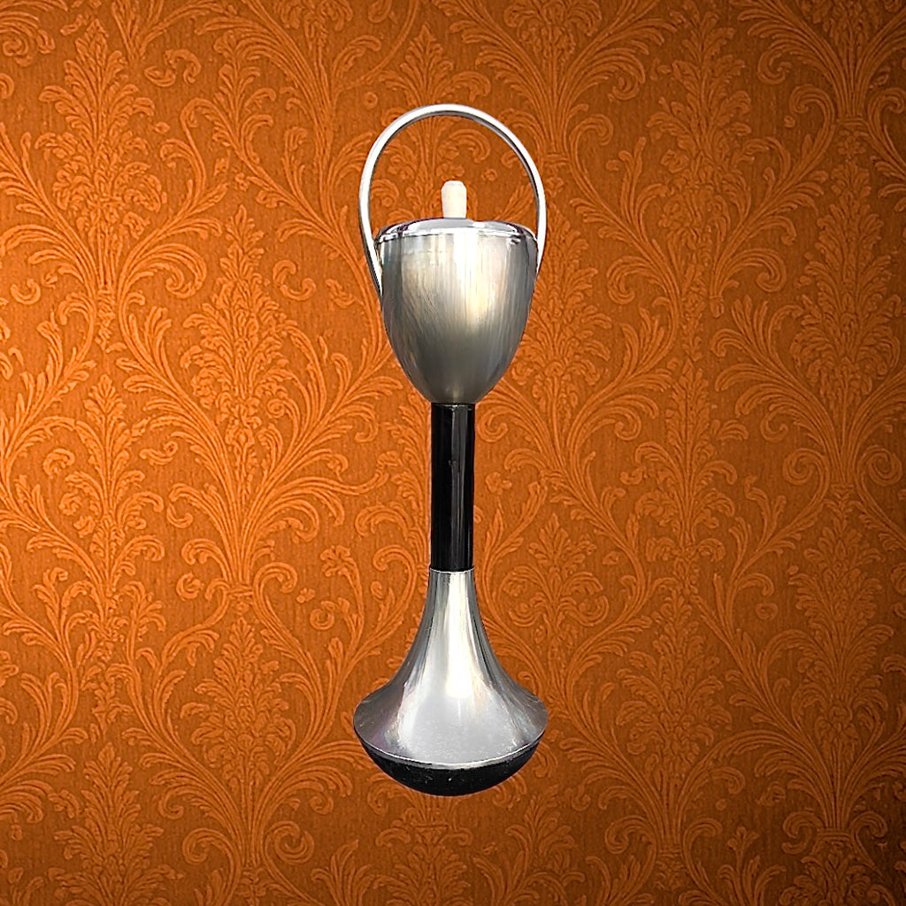 Cendrier sur pied Mettawa aluminium poli et métal chromé années 1970 design hollandais