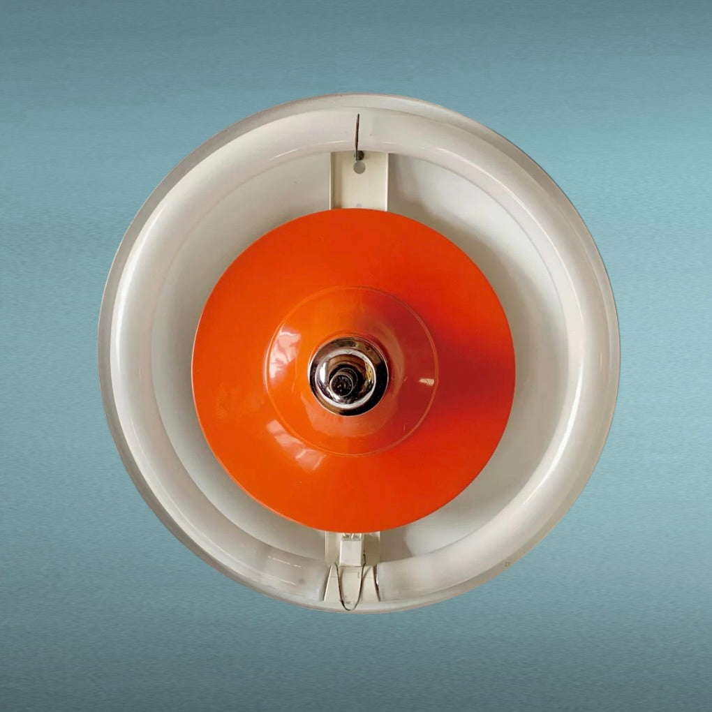 Suspension Space Age Monte et Baisse en Métal Laqué Orange –  Années 60 70