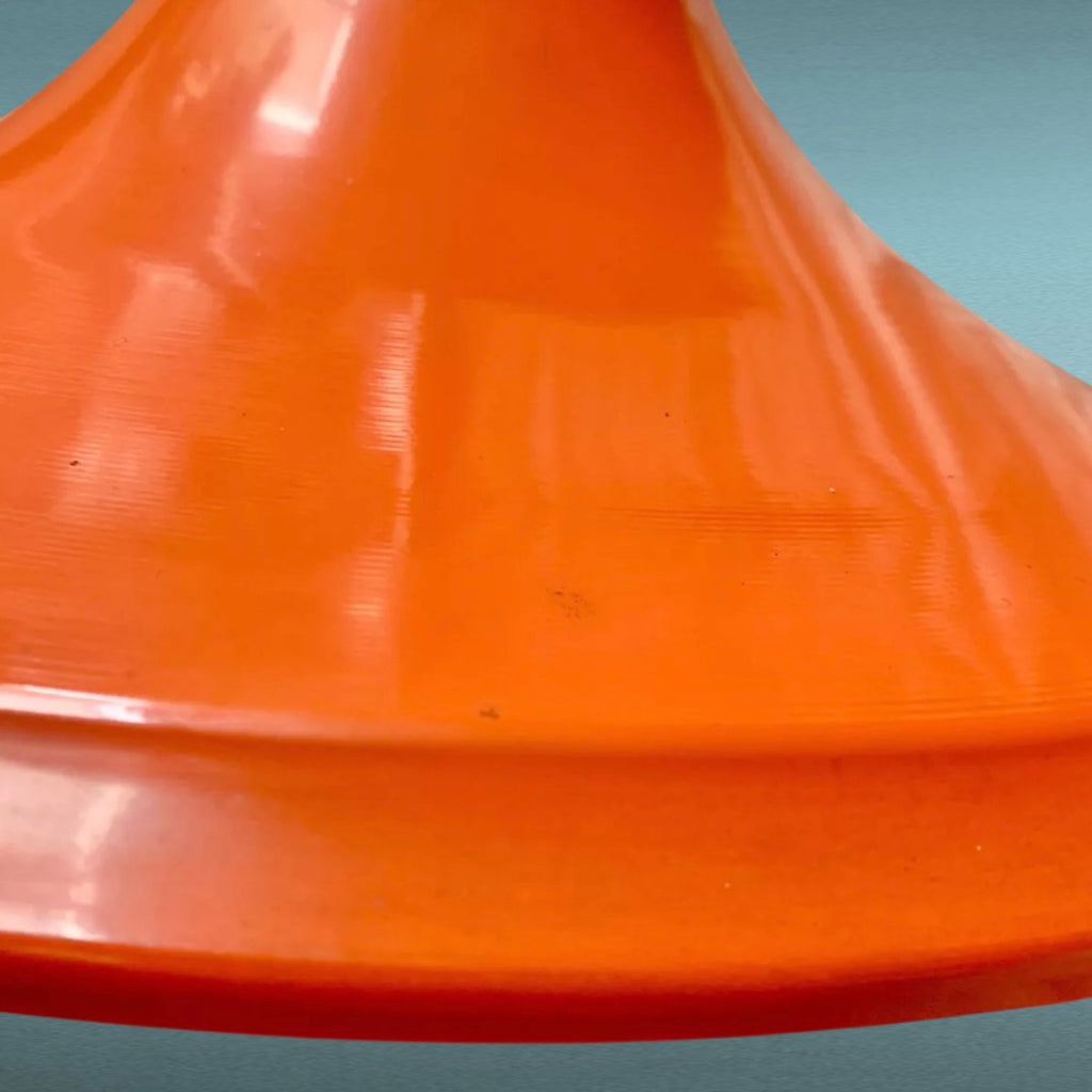 Suspension Space Age Monte et Baisse en Métal Laqué Orange –  Années 60 70