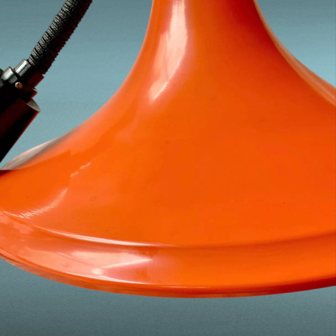 Suspension Space Age Monte et Baisse en Métal Laqué Orange –  Années 60 70