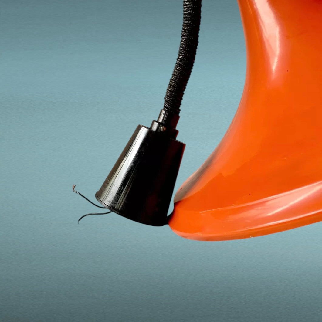 Suspension Space Age Monte et Baisse en Métal Laqué Orange –  Années 60 70