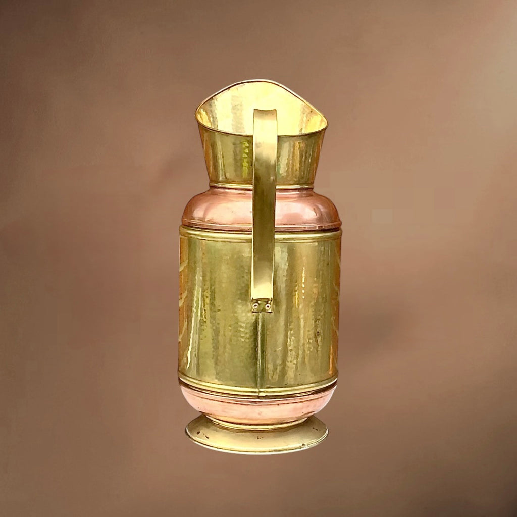 Grande Cruche Ancienne Cuivre Martelé Bicolore - Années 40