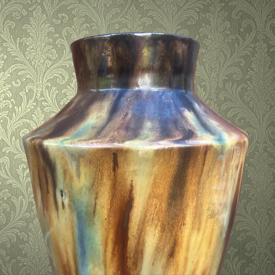 Pied De Lampe En Grès Vernissé Flammé Années 1960 1970 Céramique Vintage