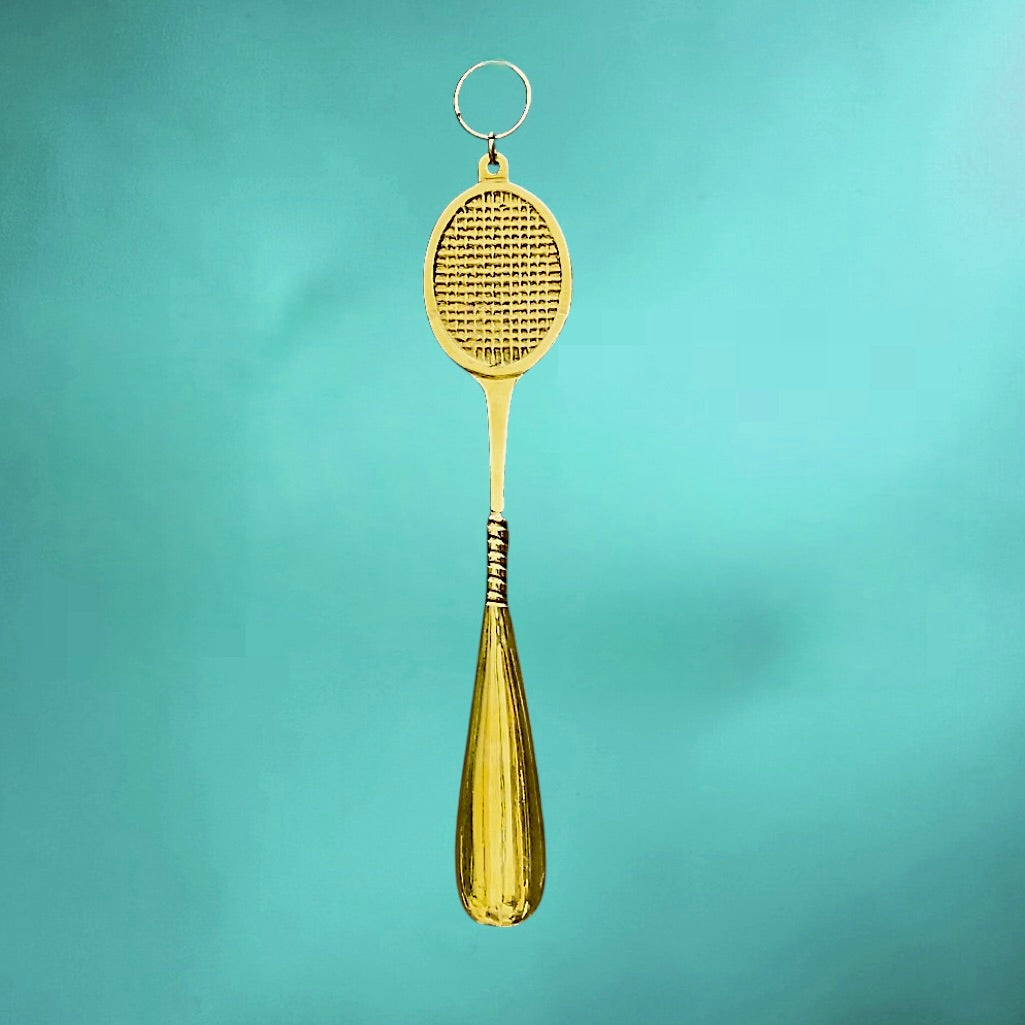 Chausse-Pied en Laiton Forme Raquette De Tennis - Années 60