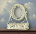 Miroir Vanité Rotin Blanc