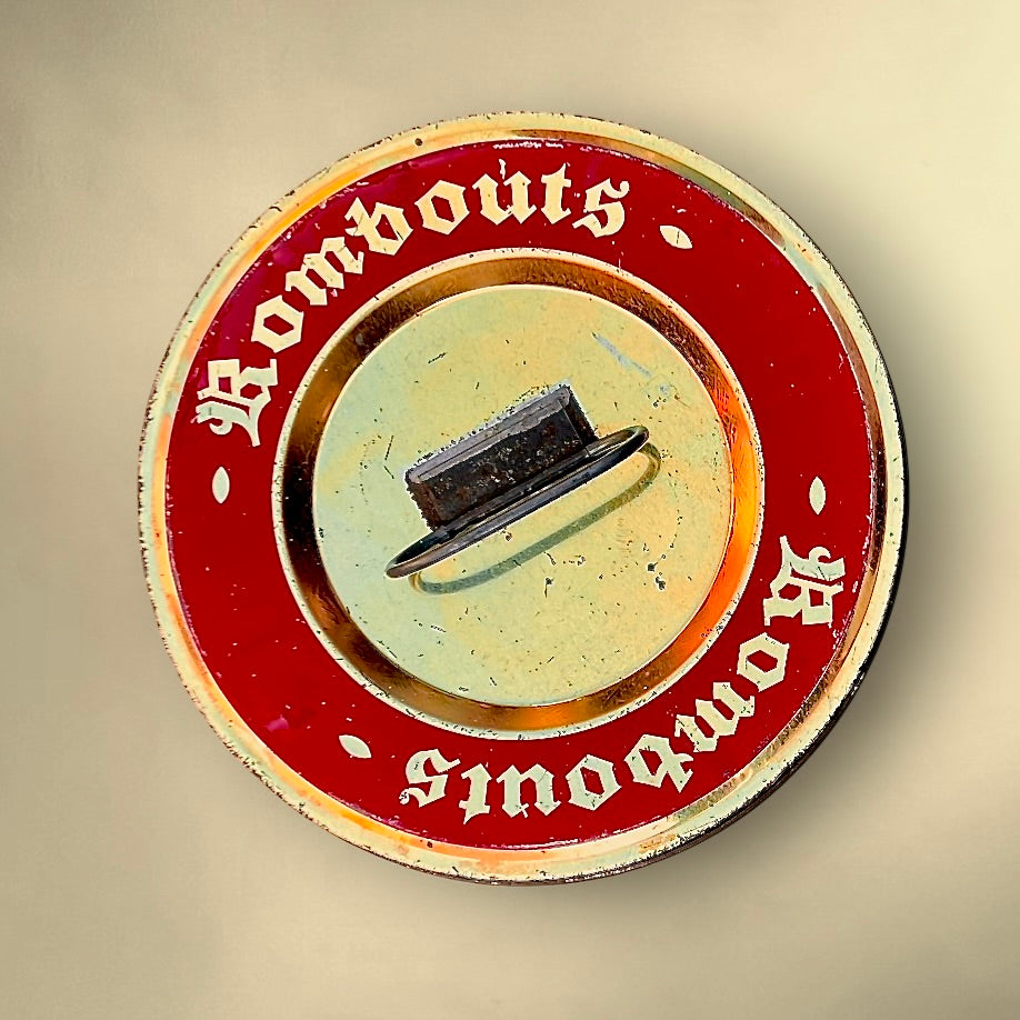 Grande Boîte À Café Rombouts Horeca Métal Lithographié Rouge Et Noir Années 60