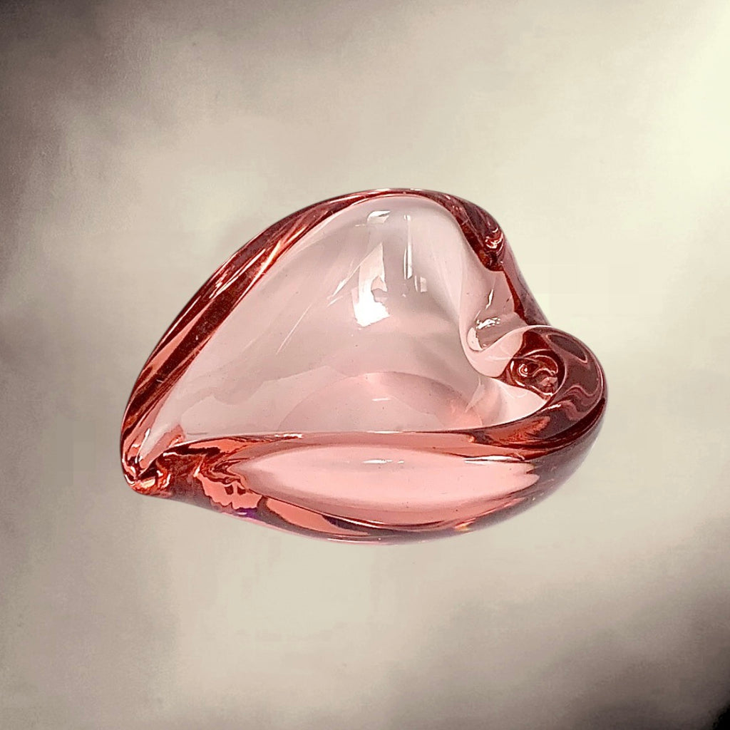 Cendrier Verre Rose Forme Cœur