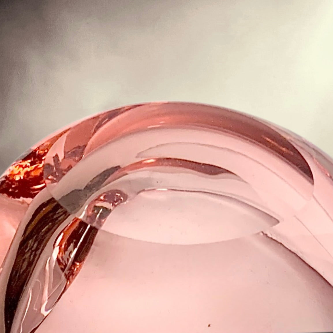 Cendrier En Verre Rose En Forme De Cœur - Années 70