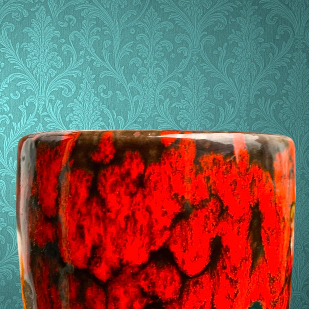 Vase Scheurich 244 22 West Germany Rouge Lave Années 60 70 Céramique Europ Linie