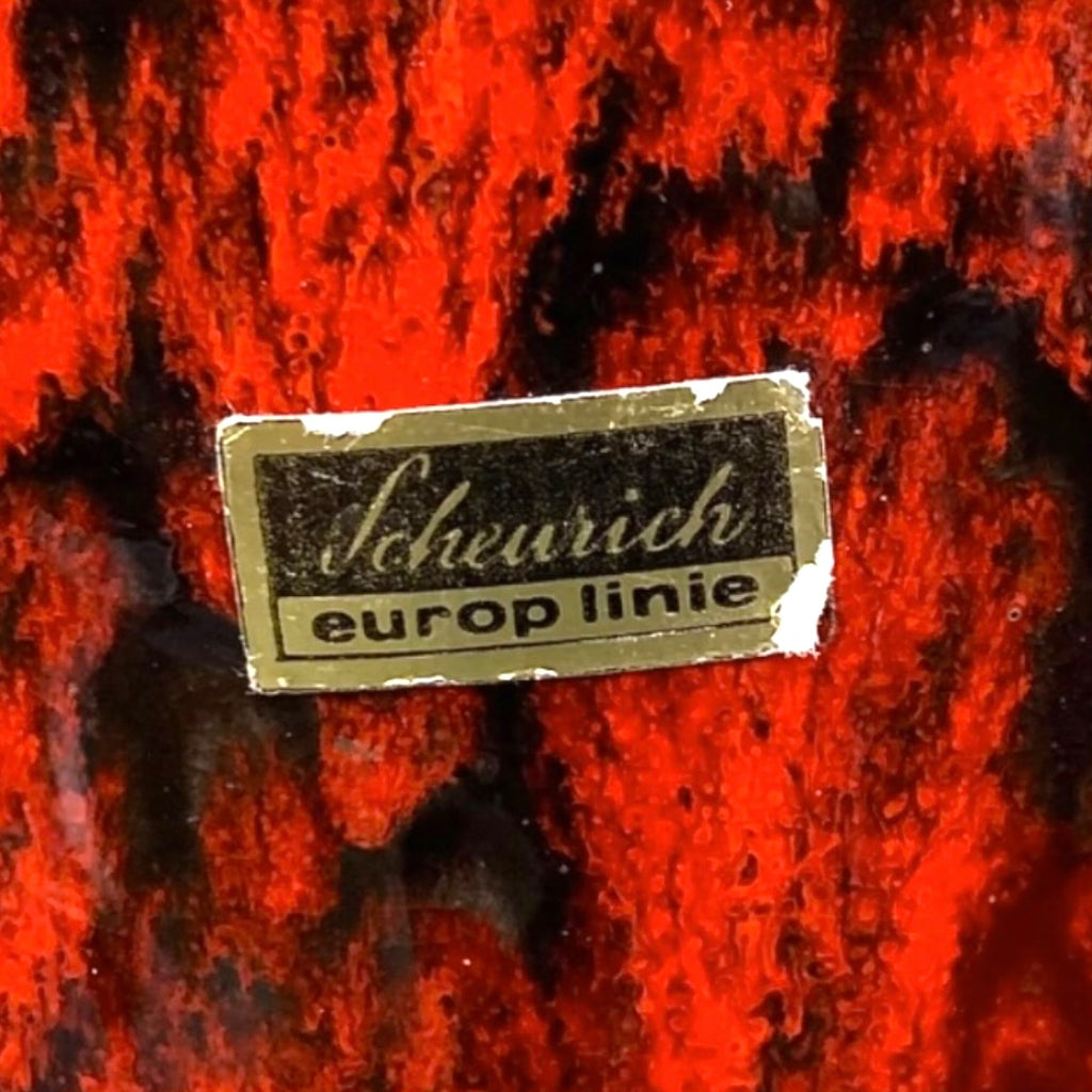 Vase Scheurich 244 22 West Germany Rouge Lave Années 60 70 Céramique Europ Linie