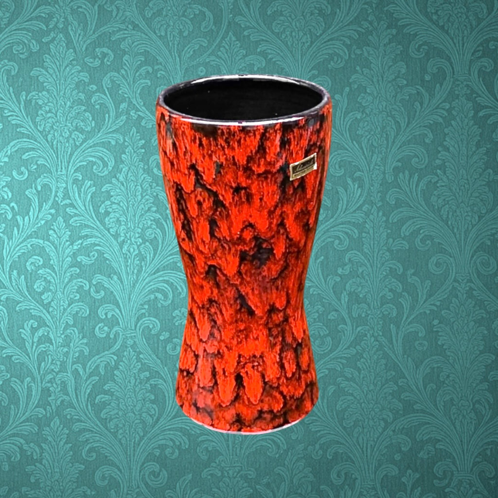 Vase Scheurich 244 22 West Germany Rouge Lave Années 60 70 Céramique Europ Linie